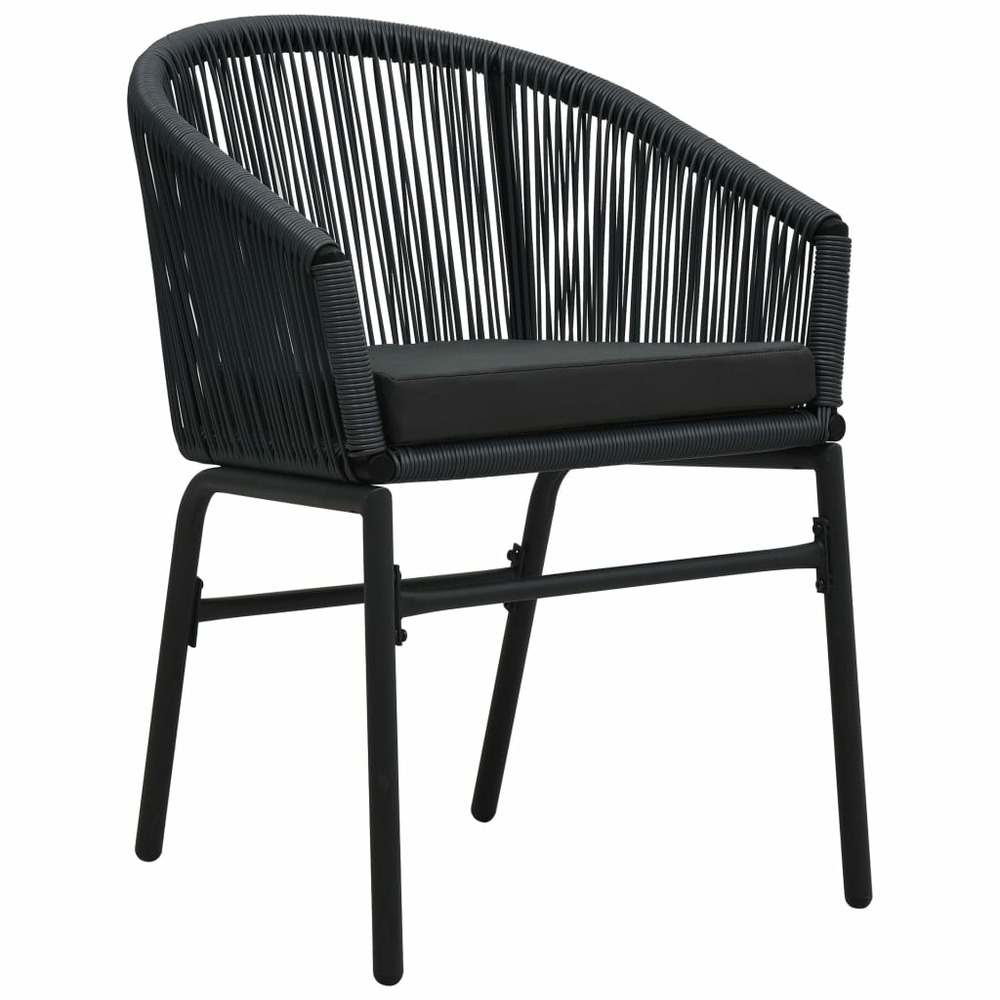 Chaises de jardin lot de 2 noir rotin pe