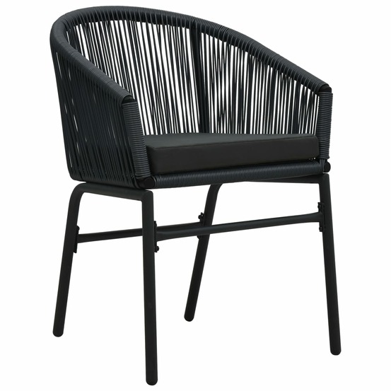 Chaises de jardin lot de 2 noir rotin pe