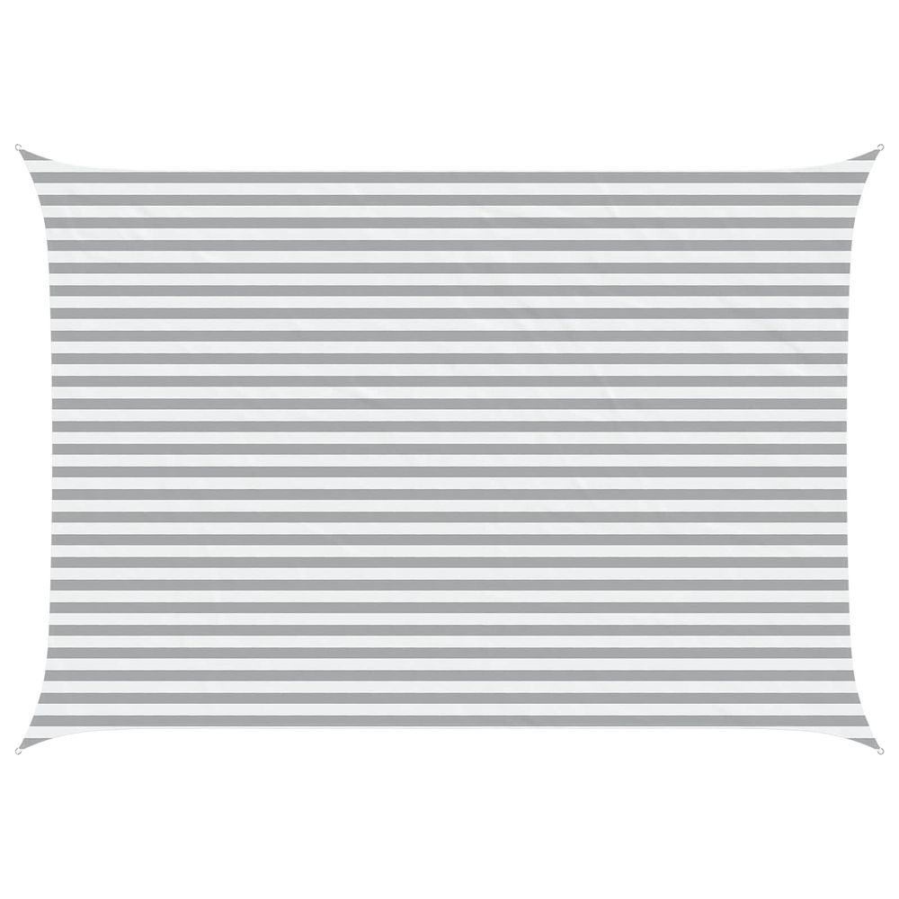 Voile d'ombre gris clair et blanc 3,5 x 5 m