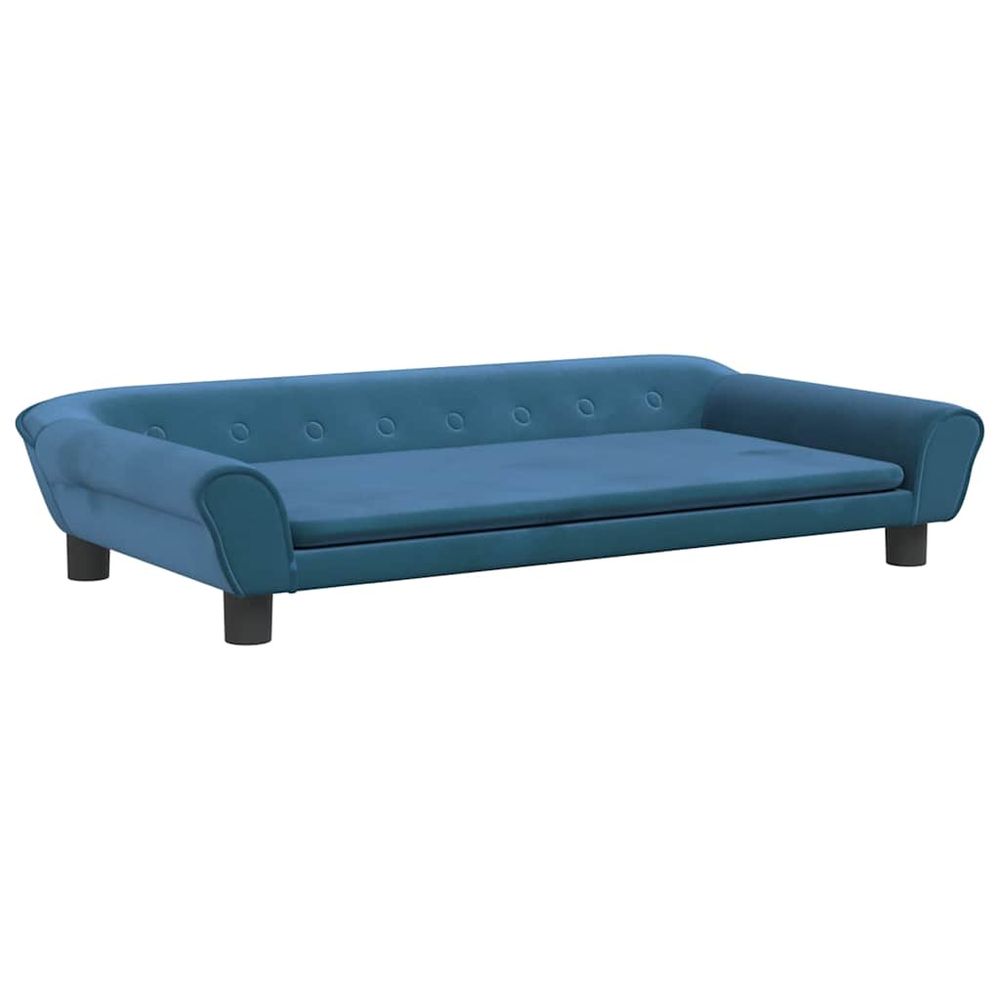 Lit pour chien bleu 100x50x21 cm velours
