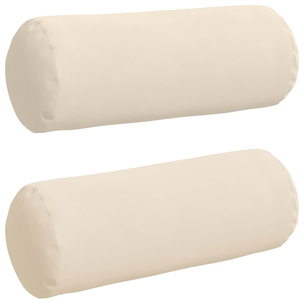 Coussins d'accent 2 pcs beige ø 25 x 70 cm tissu en microfibre