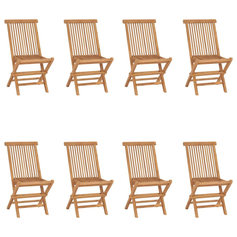 Chaises pliables de jardin lot de 8 bois de teck solide