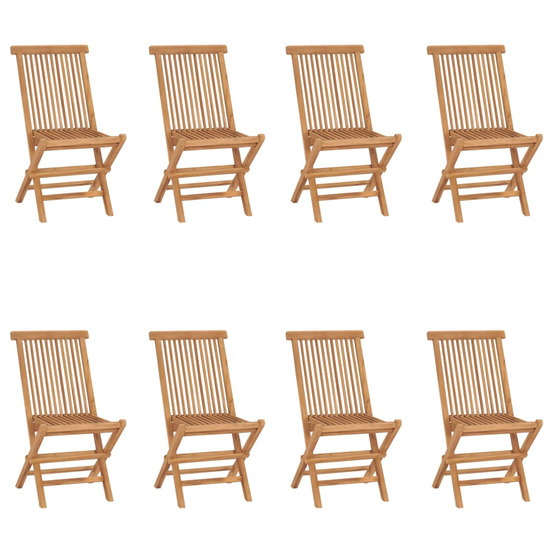 Chaises pliables de jardin lot de 8 bois de teck solide