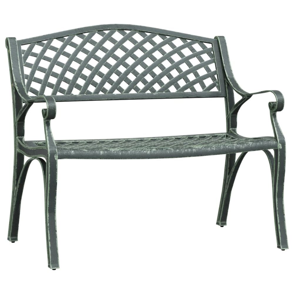 Banc de jardin 102 cm aluminium coulé vert