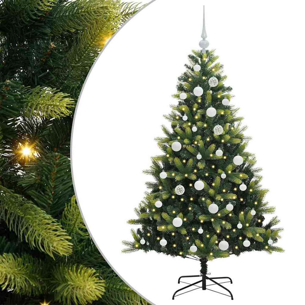 Arbre de noël artificiel à charnières 150 led vert 150 cm