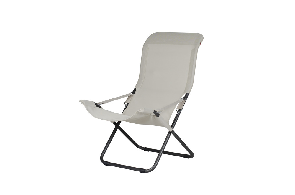Fauteuil relax - Fiesta - alu. anthracie batyline Blanc-beige - L.84/98xl.61xH.88/105cm