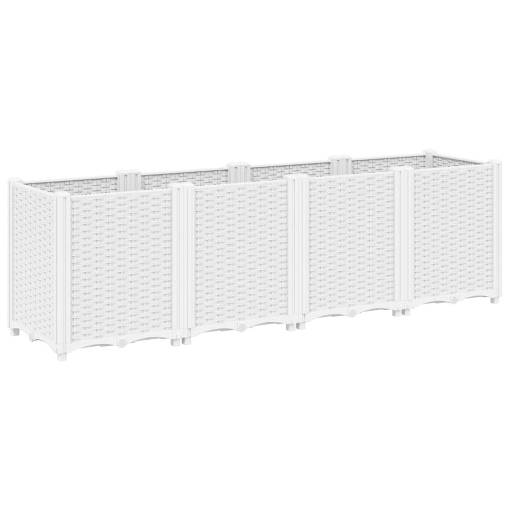 Jardinière d'extérieur blanc 160x40x53 cm polypropylène