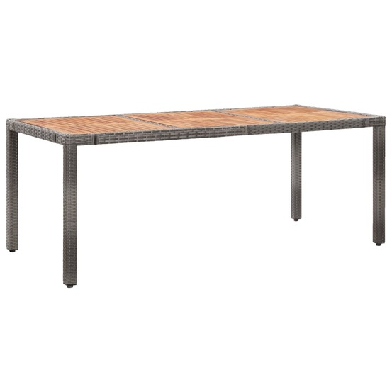 Ensemble à manger d'extérieur 9pcs coussins résine tressée gris