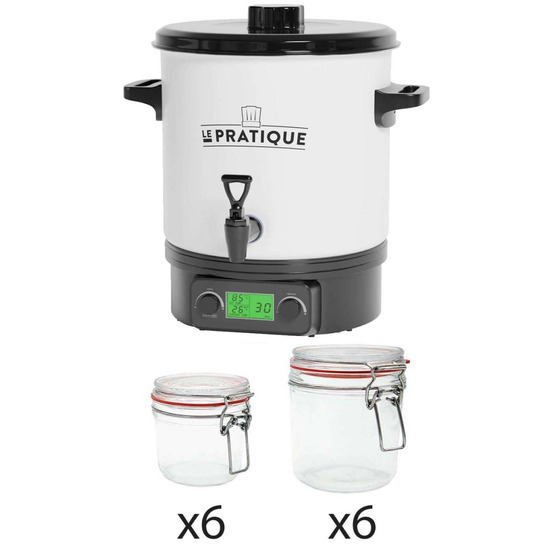 Stérilisateur automatique en émail écran lcd avec 12 bocaux stérilisateur + 6 bo