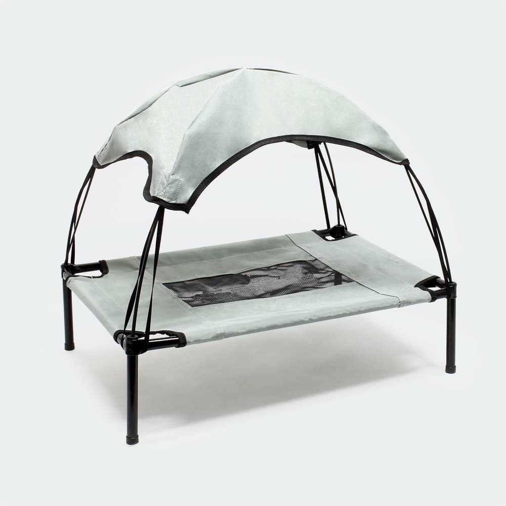 Transat chien 60 cm 15 kg max lit surélevé protection soleil s relax gris