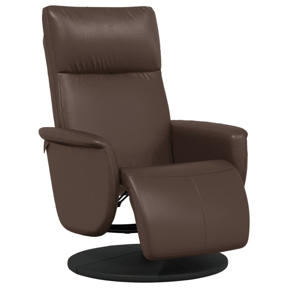 Fauteuil inclinable avec repose-pieds marron similicuir