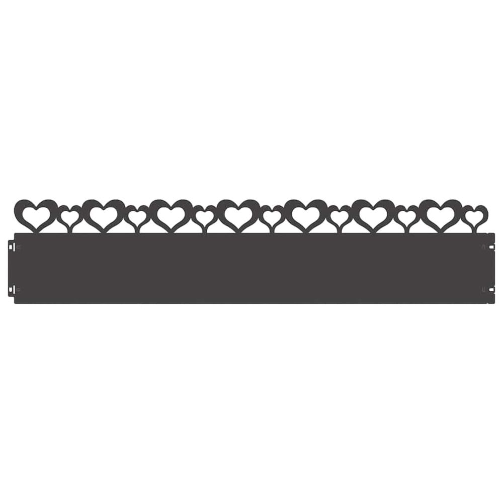 Bordures de pelouse 30 pc 103 x 0,05 x 22 cm acier noir