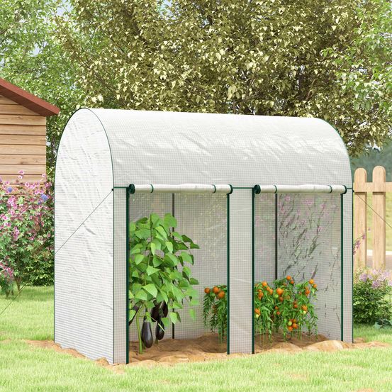 Serre de jardin tunnel en pe blanc 200 x 100 x 178 cm pour potager et tomates - comfortxl outdoor living