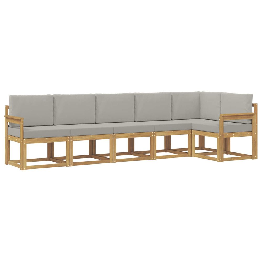 Ensemble de canapés d'extérieur 6 pc blanc et gris clair
