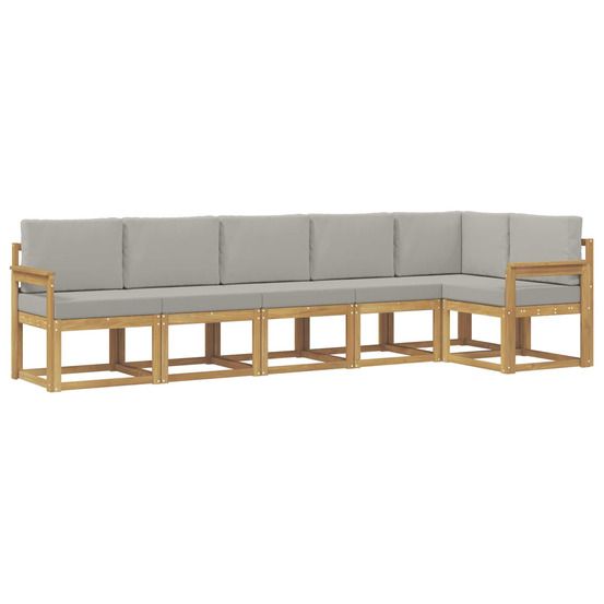 Ensemble de canapés d'extérieur 6 pc blanc et gris clair