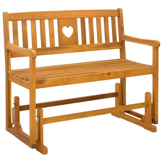 Banc à bascule de jardin naturel 110 x 59 x 97 cm
