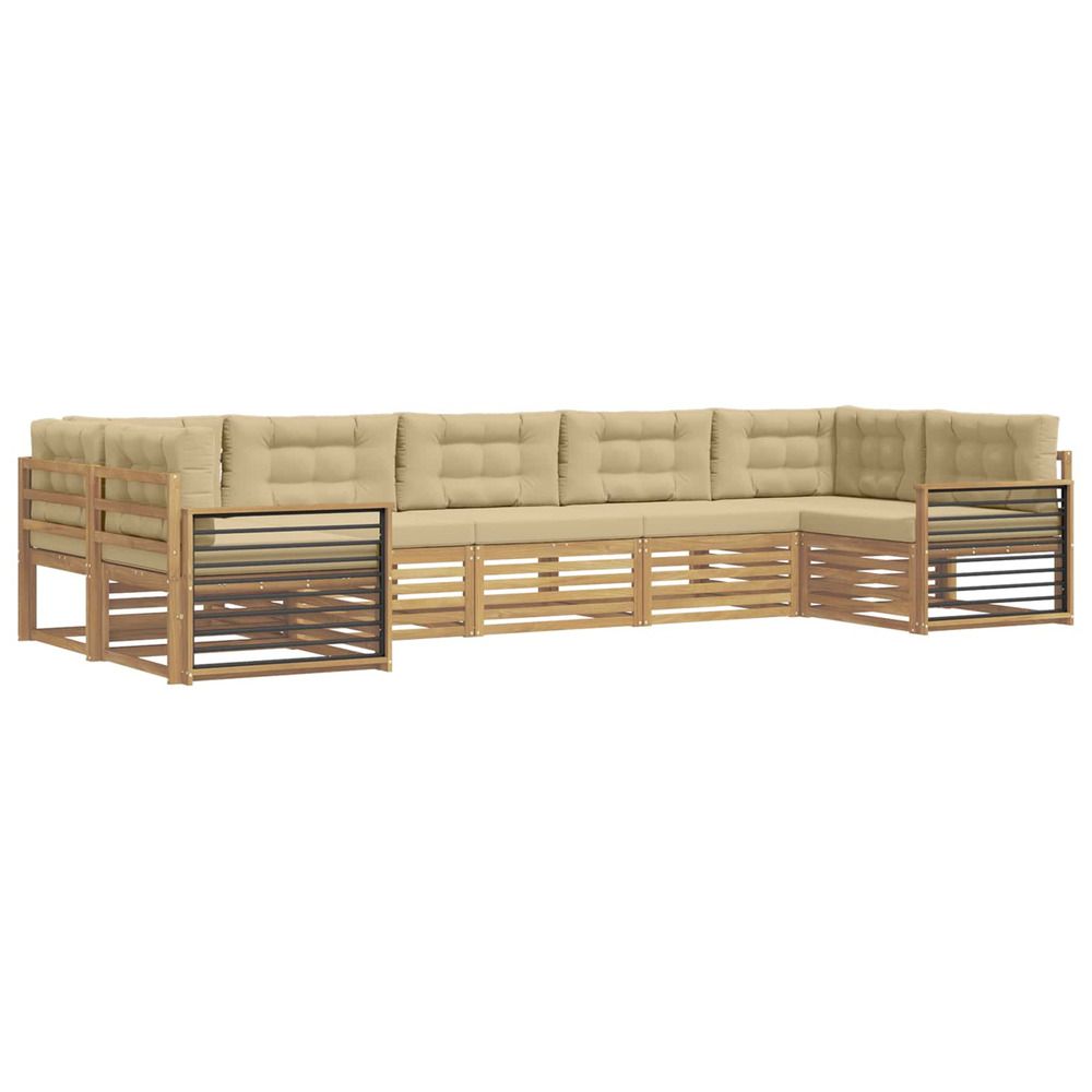 Ensemble de canapés d'extérieur 7 pc blanc et beige