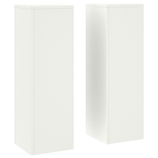 Supports de plantes pillar 2 pcs blanc 24x24x75 cm acier
