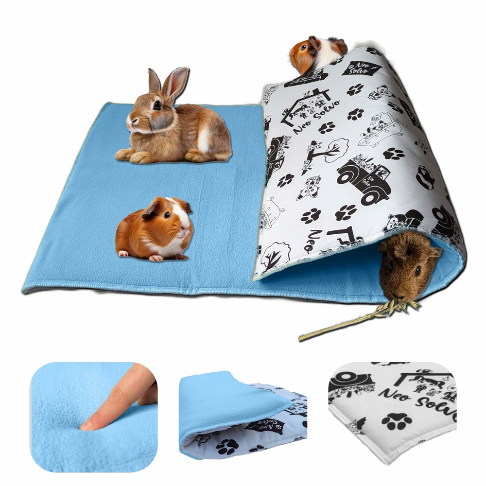 Tapis pour cochon d'inde et lapin en polaire - 105 x 70 cm - polaire absorbant, lavable en machine, economique et ecologique