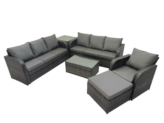 8 places ensemble de canapés en rotin avec canapé 3 places chaise inclinable canapé 3 places grand tabouret table d'appoint