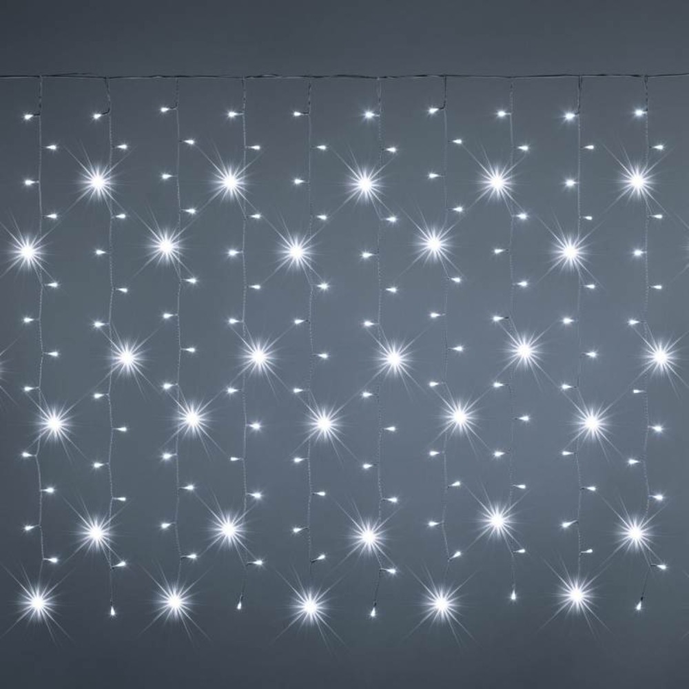 Rideau lumineux scintillant 4,5m x h1,1m 480 miniled multiflash blanc froid prolongeable 24v lotti