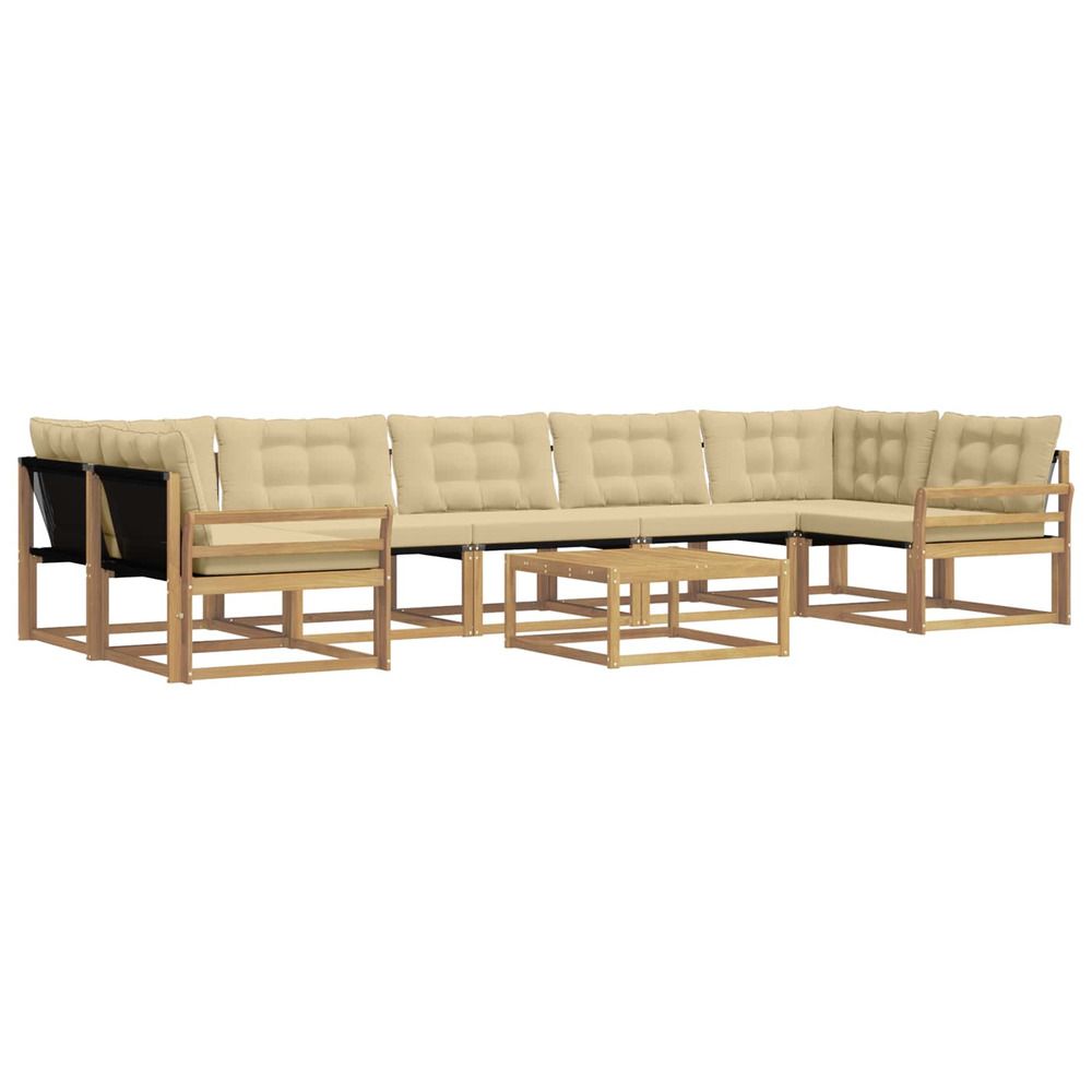Ensemble de canapés d'extérieur 8 pc blanc et beige