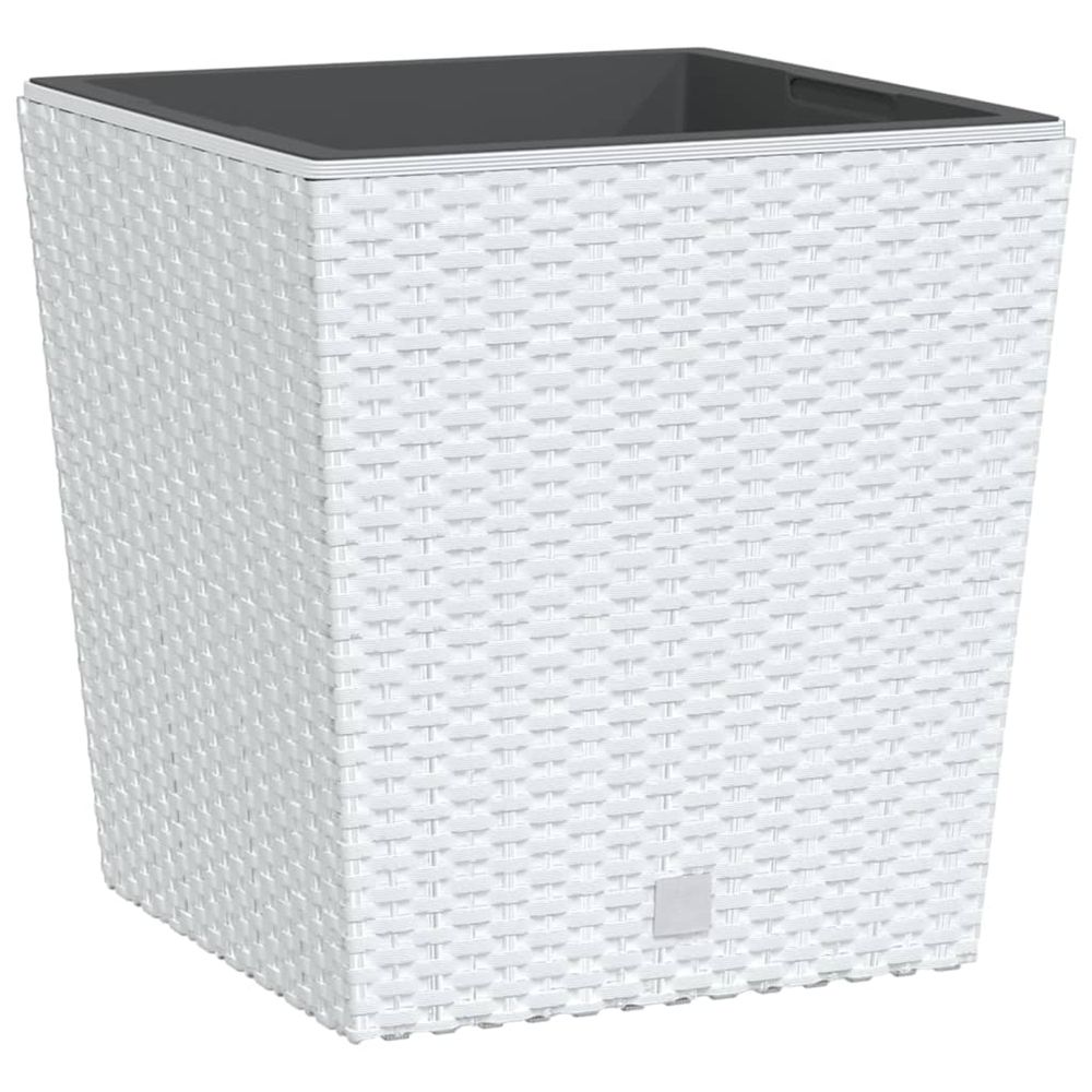 Jardinière d'extérieur et intérieur amovible blanc 21 /32 l rotin pp