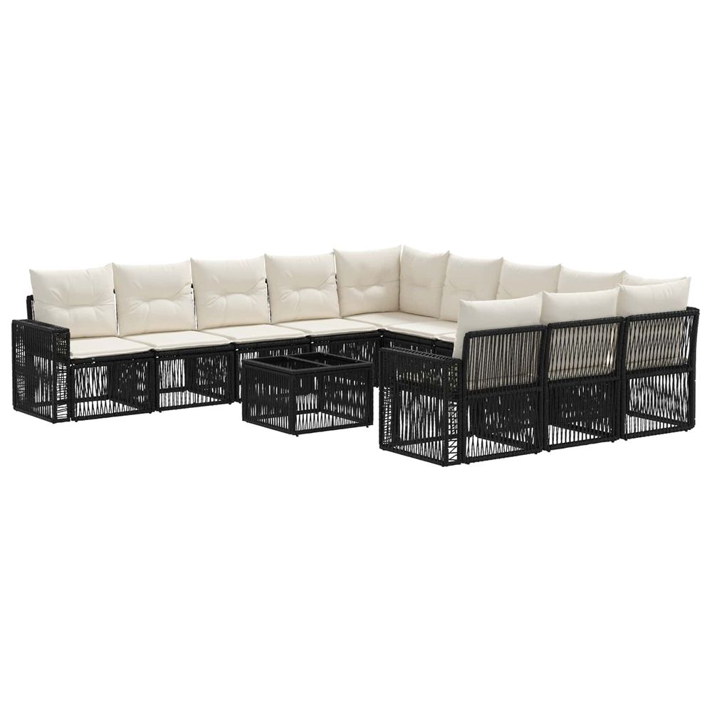 Ensemble de canapé de jardin 12 pc noir et blanc crème