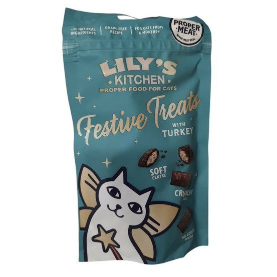 Friandises festives à la dinde lily's kitchen 60g pour chat