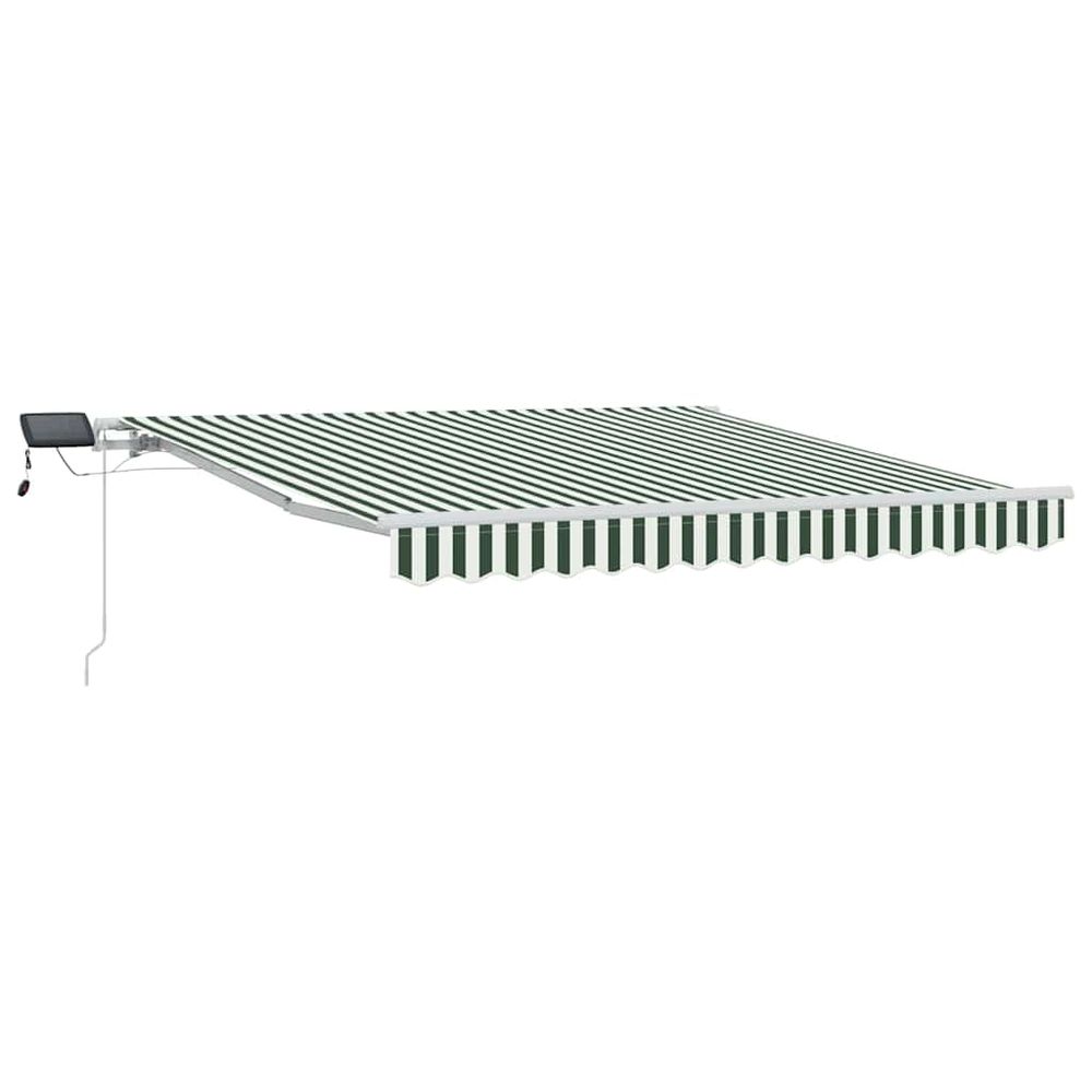 Auvent rétractable vert et blanc 300 x 250 cm