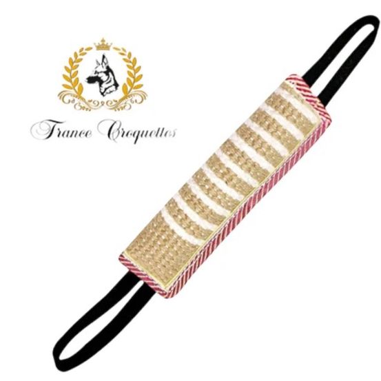 France croquettes boudin de dressage pour chien en toile de jute 30 cm - rouge