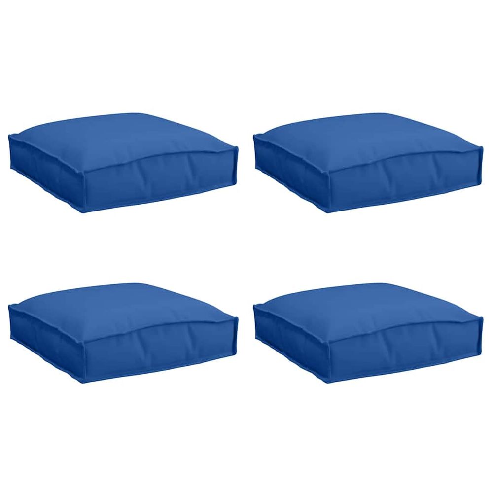 Coussin 4 pc tissu oxford bleu royal 40 x 40 x 8 cm
