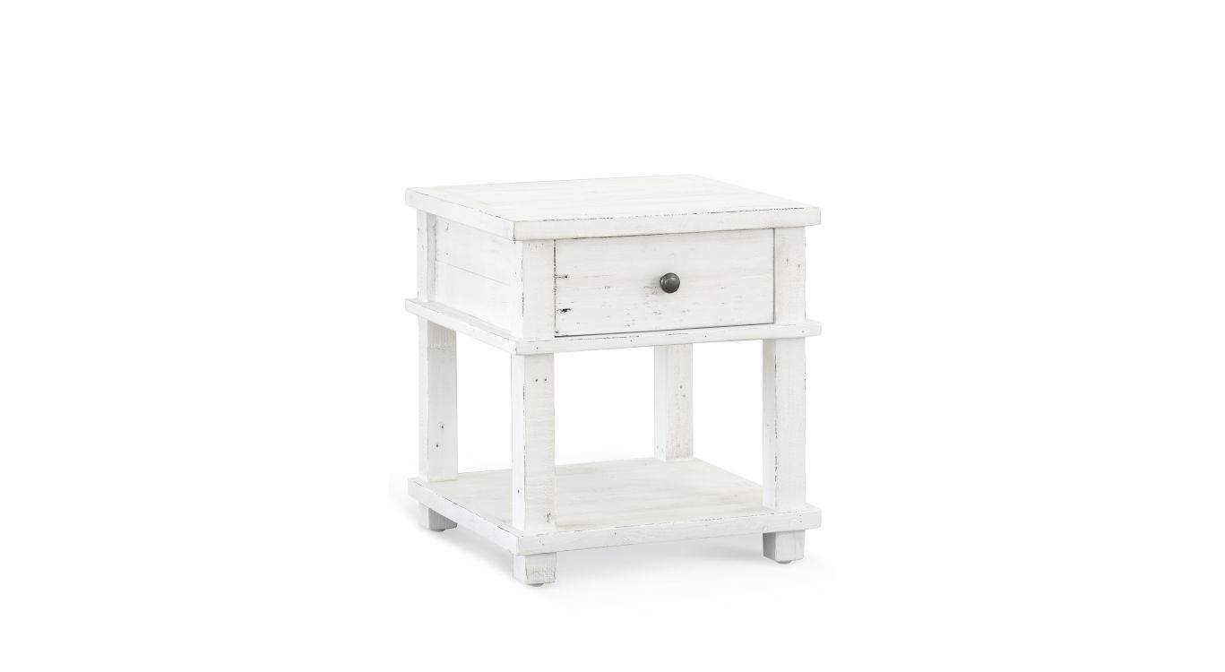 Table de chevet 1 tiroir bois blanc 50x50x55cm