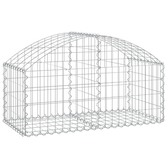 Panier de gabions arqué 100x50x40/60 cm fer galvanisé
