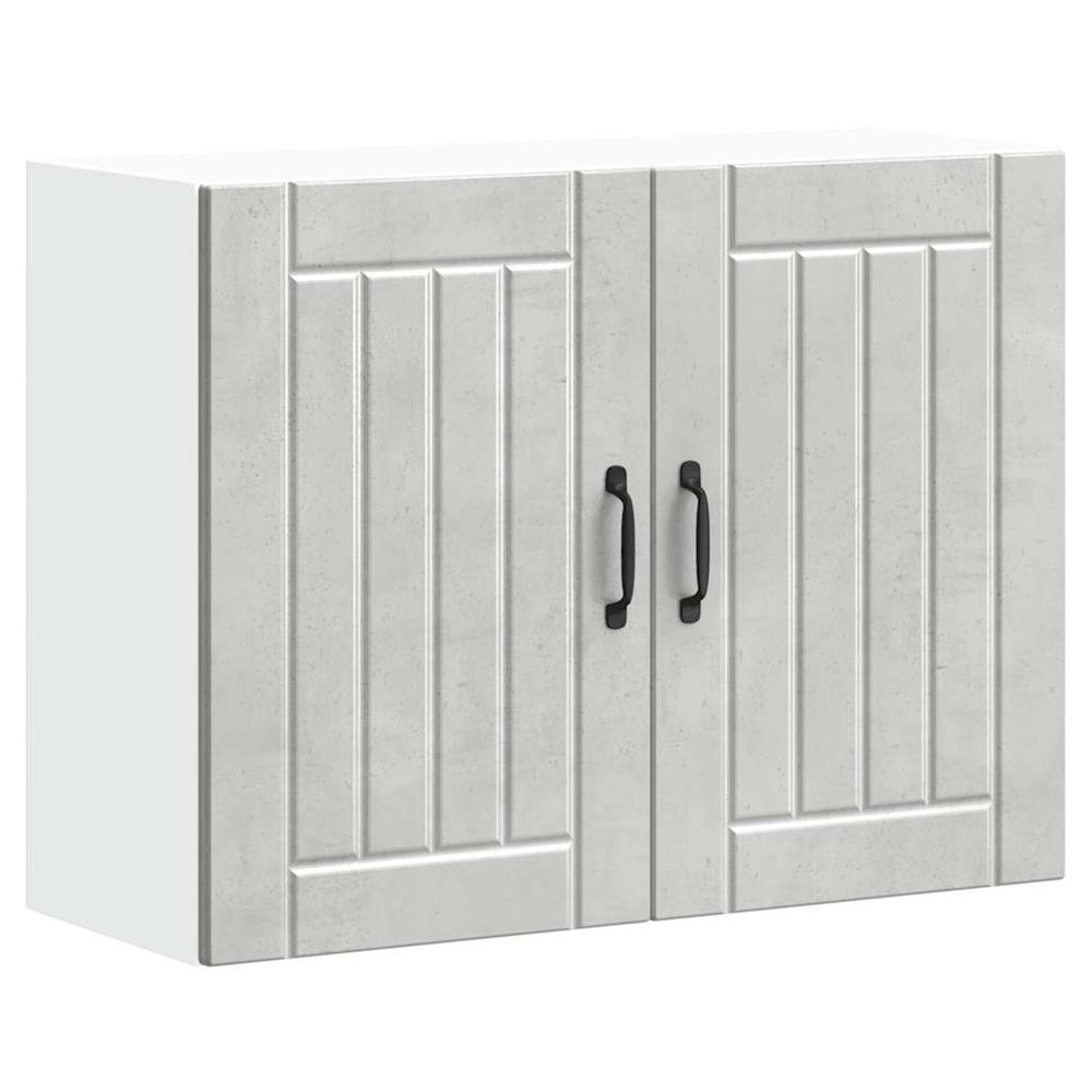 Armoire murale de cuisine lucca gris béton bois ingénierie