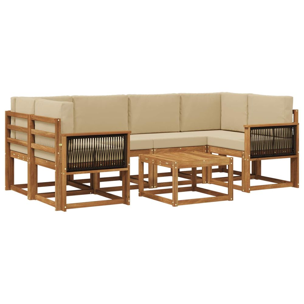 Ensemble de canapés d'extérieur 5 pc naturel