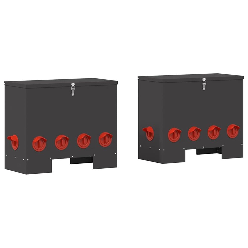 Mangeoire pour poules 2 noir 60,5 x 29 x 51 cm 25 kg