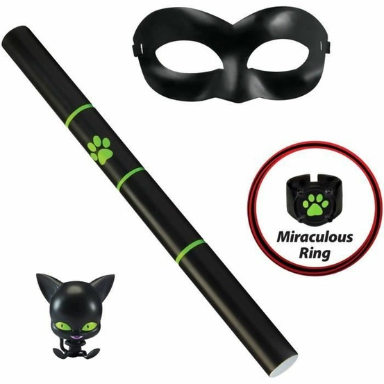 Miraculous set de transformation - chat noir - accessoire magique - bijou magique - kwami