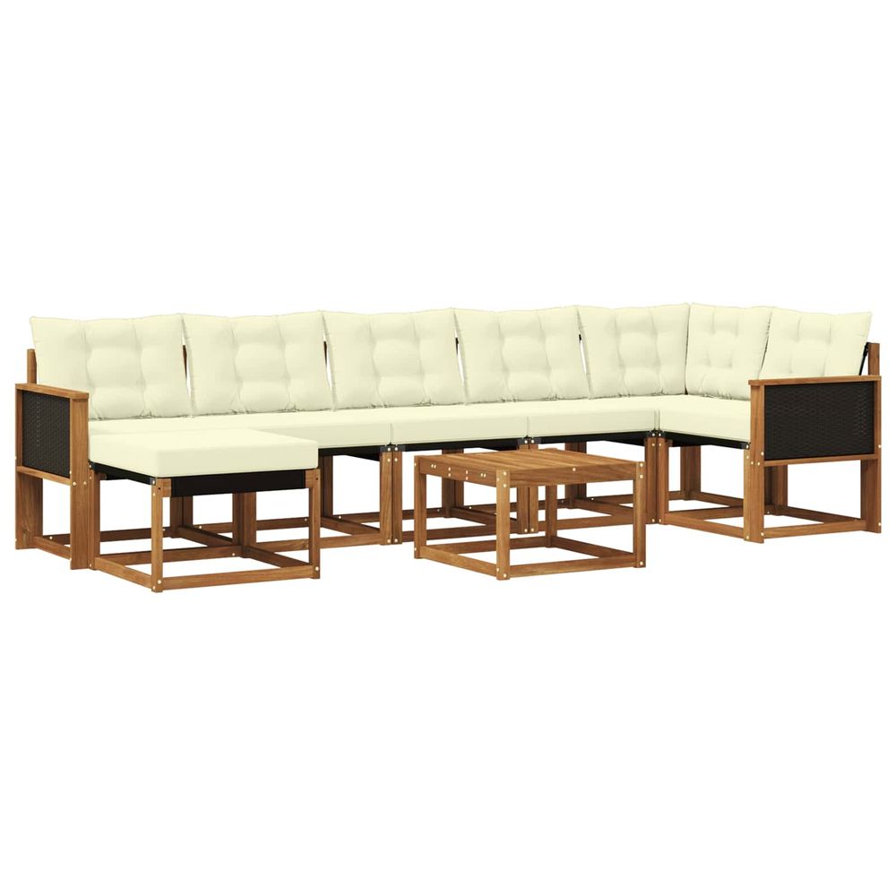 Ensemble de canapés d'extérieur 8 pc naturel et crème