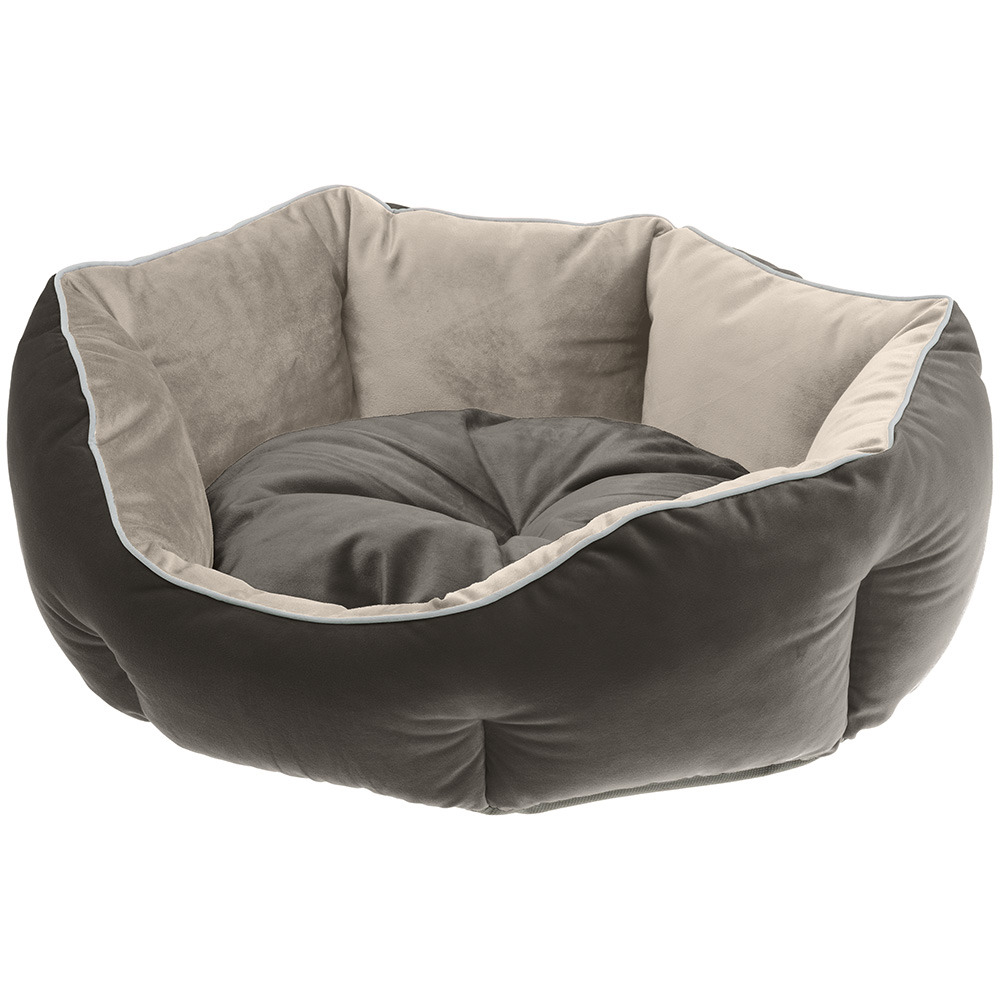 Ferplast divan pour chats et chiens queen 50 con coussin, couchage rembourré pour animaux, double-face, velours doux, lavable,