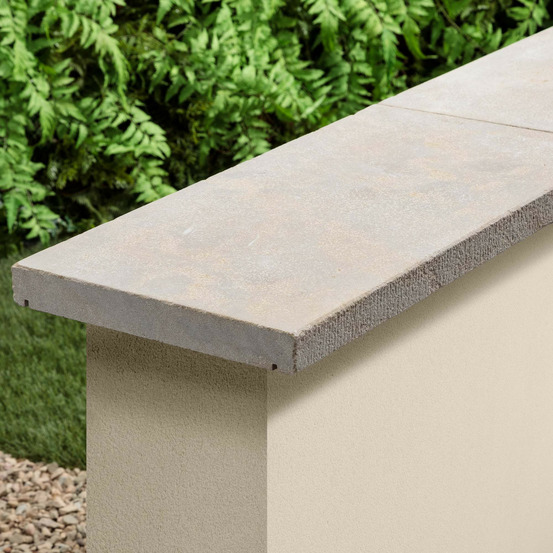 Couvertine pierre de l'atlas beige 60x30x4 cm avec larmiers (à l'unité) - ro'ma nature