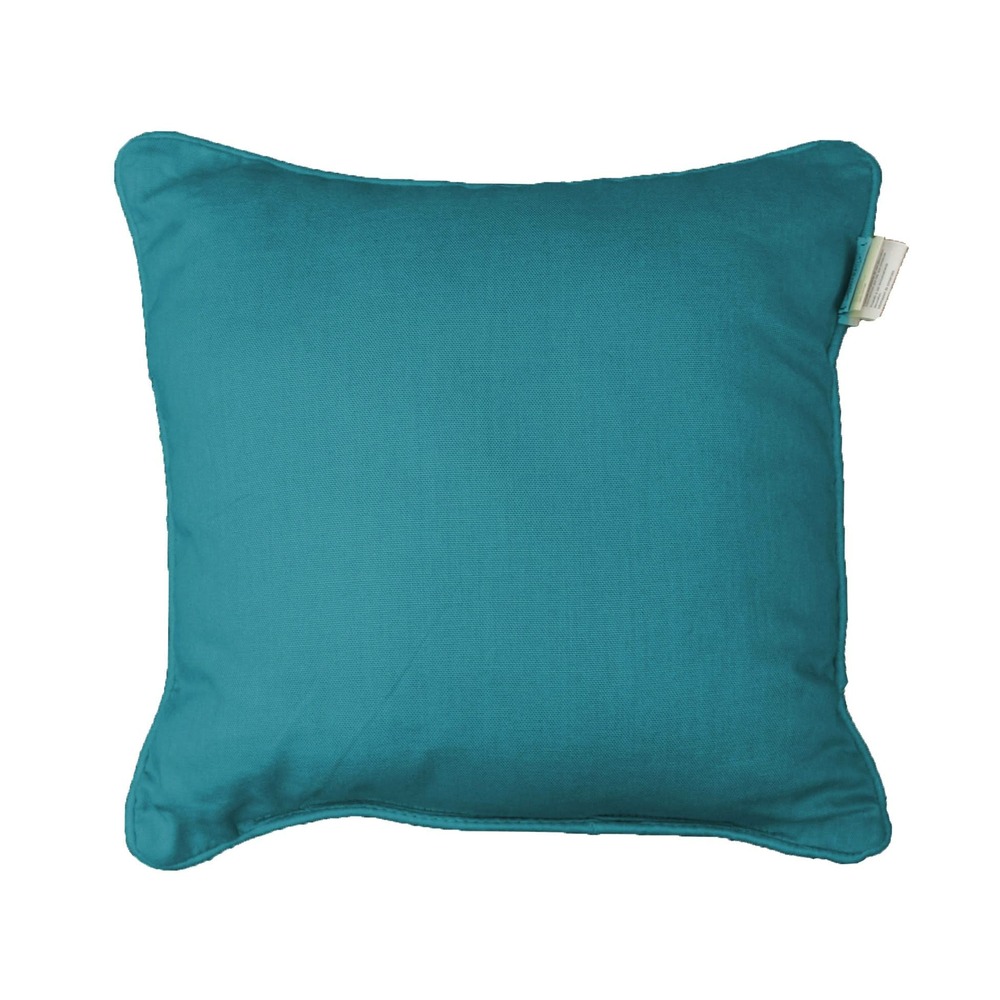 Coussin passepoil uni panama bleu 60 x 60 cm