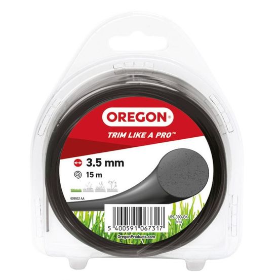 Fil débroussailleuse rond nylon noir ø3.5mm/15m oregon 69-390-bk