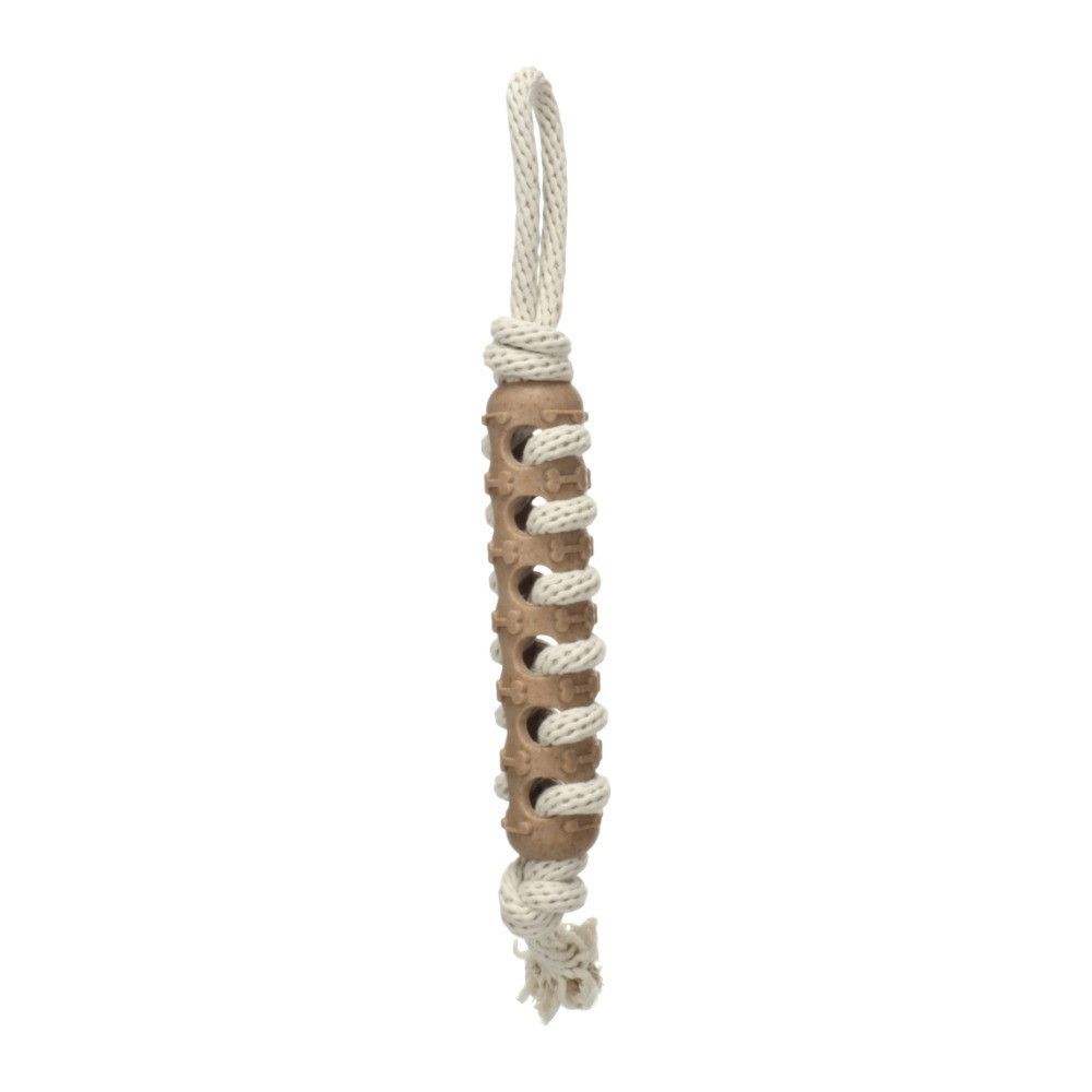 Jouet wilga bâton avec corde à tirer pour chien, tpr et bambou, 50 cm - fla