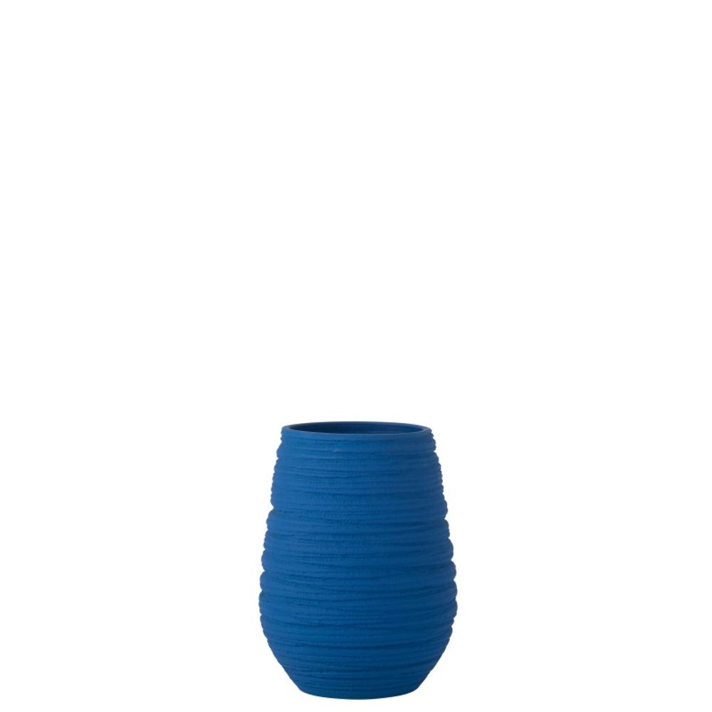 Cache-pot en céramique bleu 22x19x30 cm