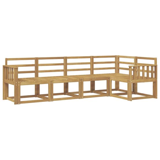 Ensemble de canapés d'extérieur 5 pc blanc bois d'acacia massif