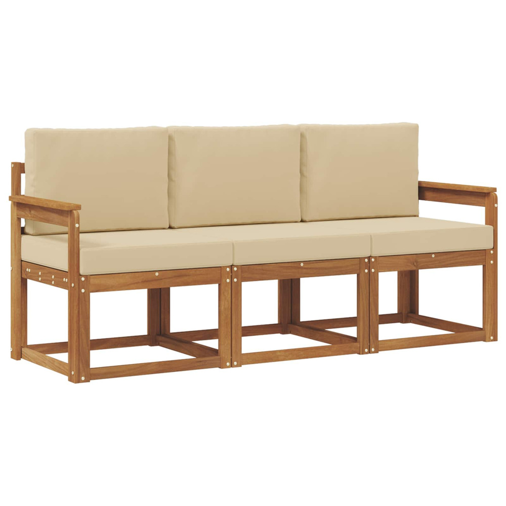 Ensemble de canapés d'extérieur 3 pcs naturel et beige