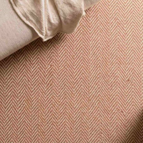 Tapis rectangulaire chevron marron et blanc 90x60cm