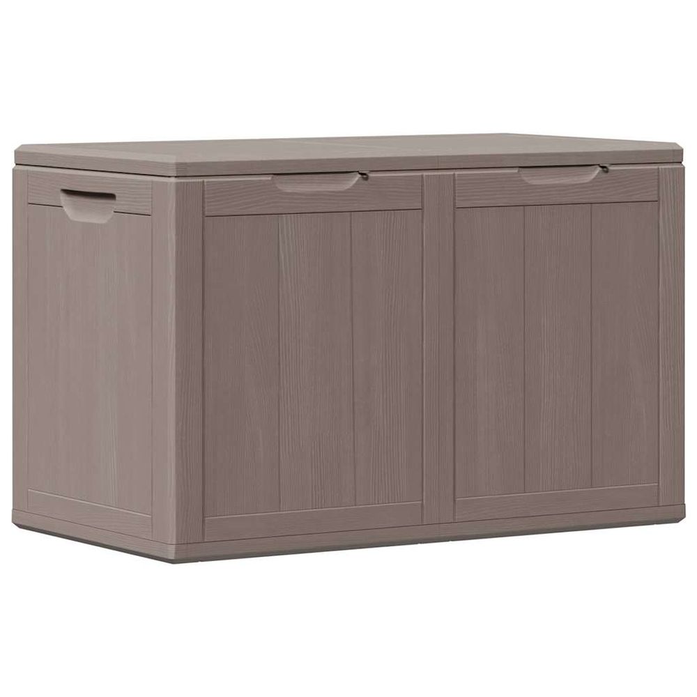 Boîte de rangement de jardin 180 l marron pp aspect bois