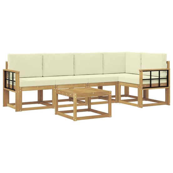 Ensemble de canapés d'extérieur 6 pc blanc et crème